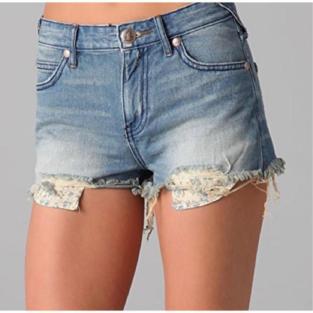 Free People Jean Shorts Peekaboo Pocket Detail